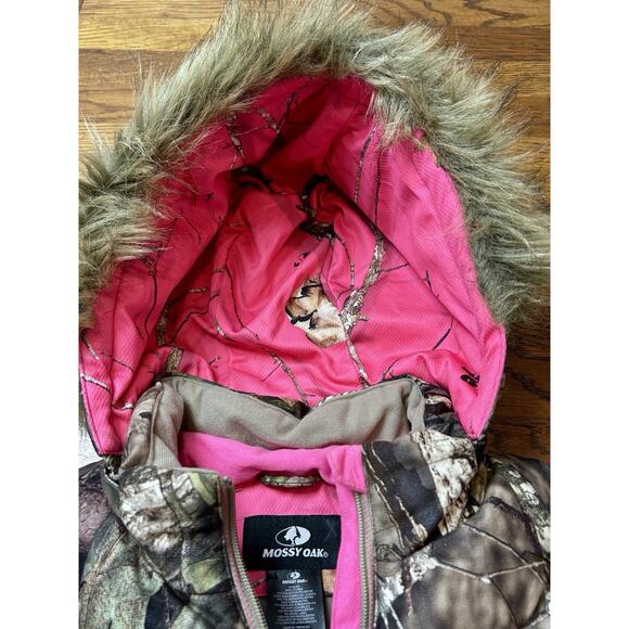 Mossy Oak Large (38-40) Ladies Camo Winter Coat Removable Fur - Picture 8 of 15